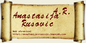 Anastasija Rusović vizit kartica